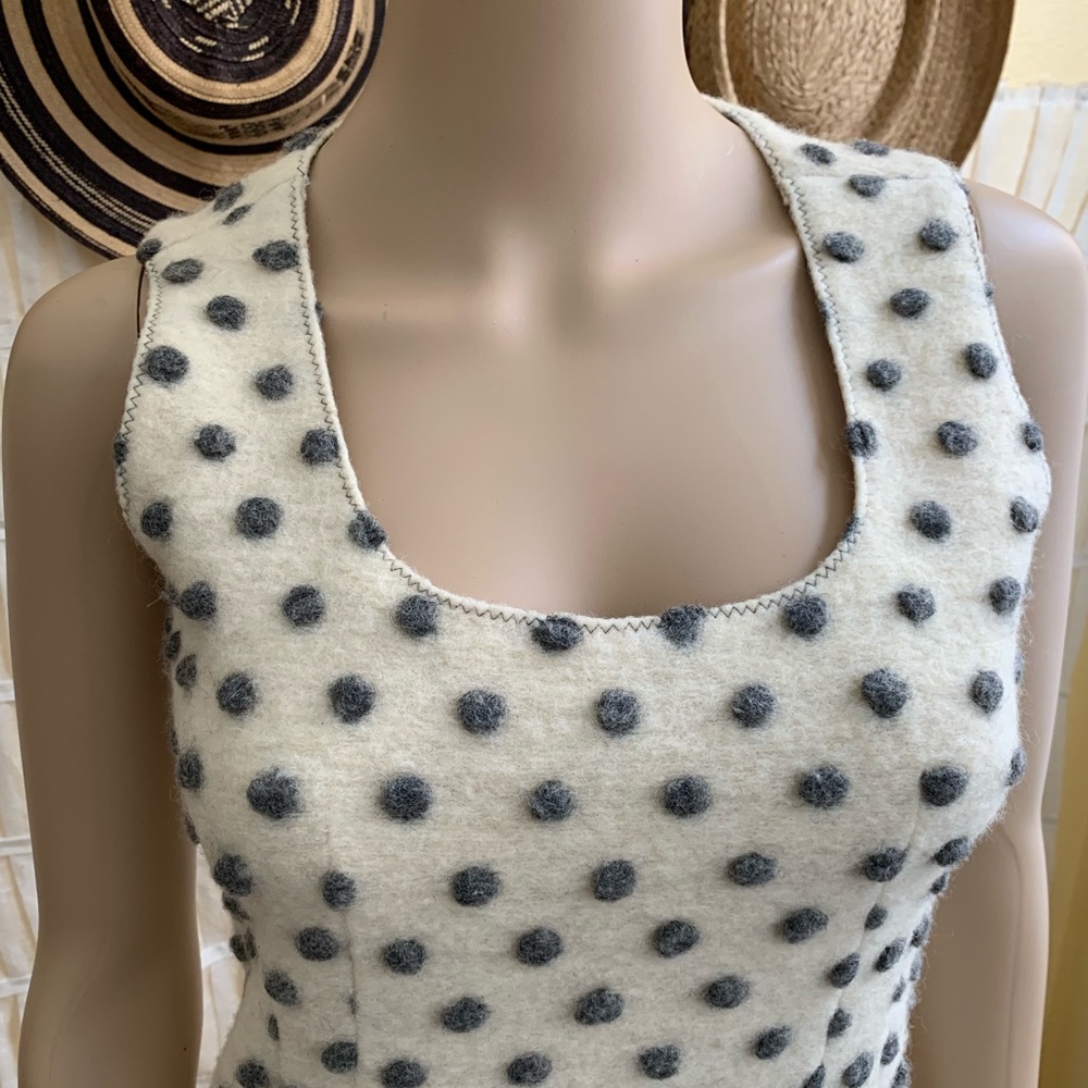 Calypso St. Barth Textured Dot Wool Shift Dress - image 3